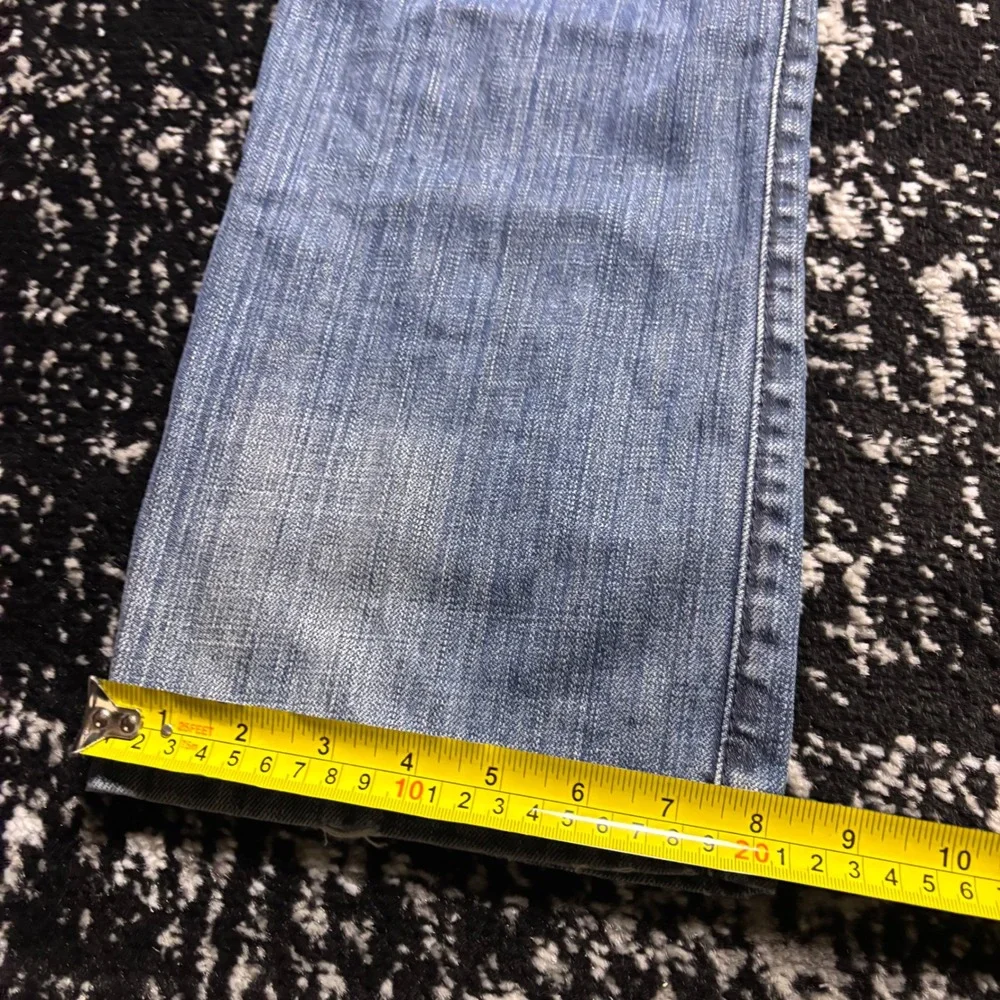 Express Rocco Slim Fit Low Rise Straight Leg Jeans Blue 31x32 Y2K Grunge